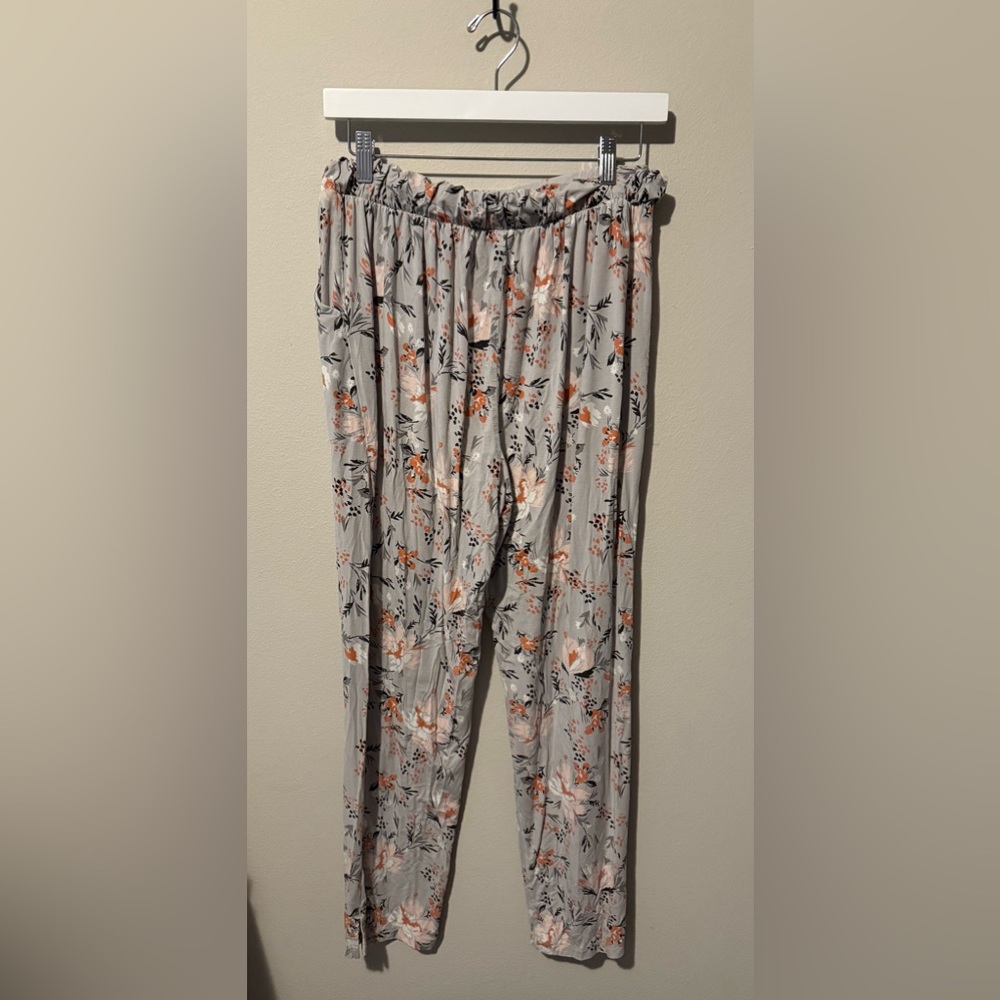 Duluth Trading Co Women’s Small Grey Floral Modal Pants Pockets Comfy Coastal - Picture 7 of 10